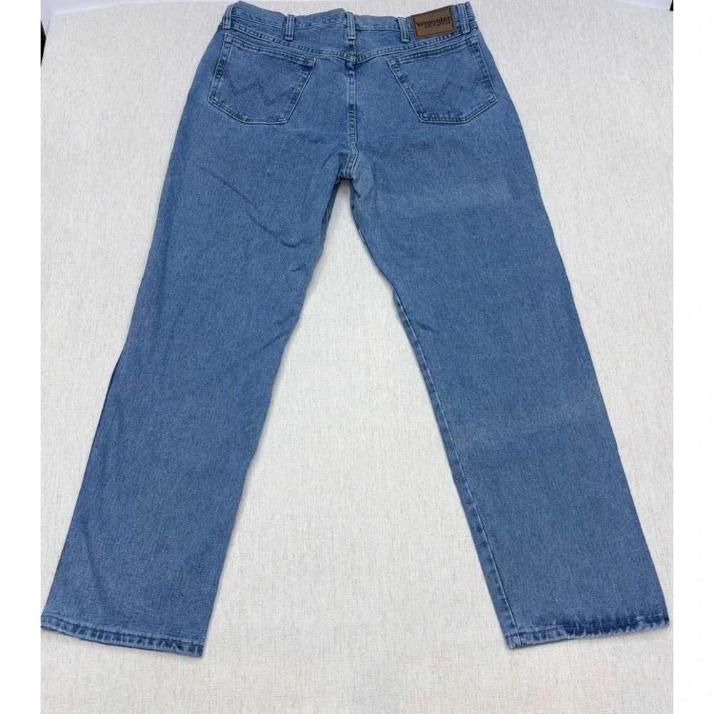 Wrangler Rugged Wear Relaxed Fit Jeans Mens 38x32 Blue Straight Leg Y2K Style